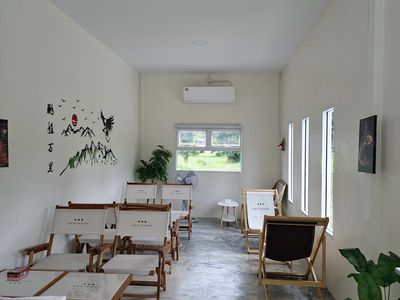 Minimalist interior with a lot of natural light and open space.